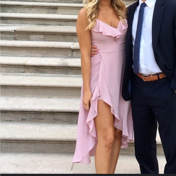 Socialite Pink High-Low Dress - Picture 2 of 9